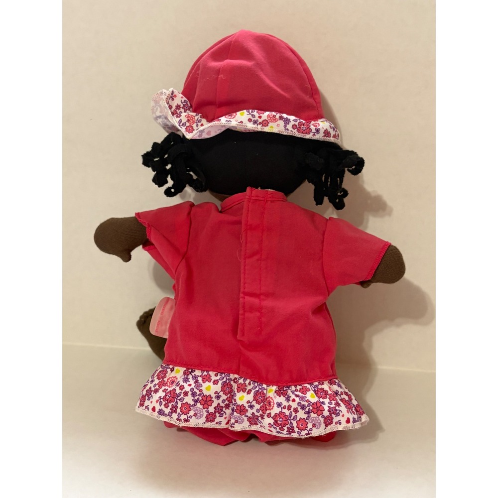 Hazel Village Ada Organic Cotton Rag Doll w/ Corolle Pink Floral Dress Hat Lovey - Picture 4 of 8